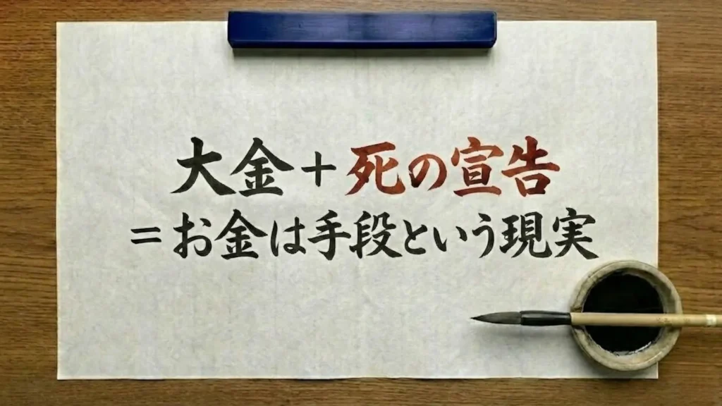大金と死の宣告によって浮かび上がるお金の本質