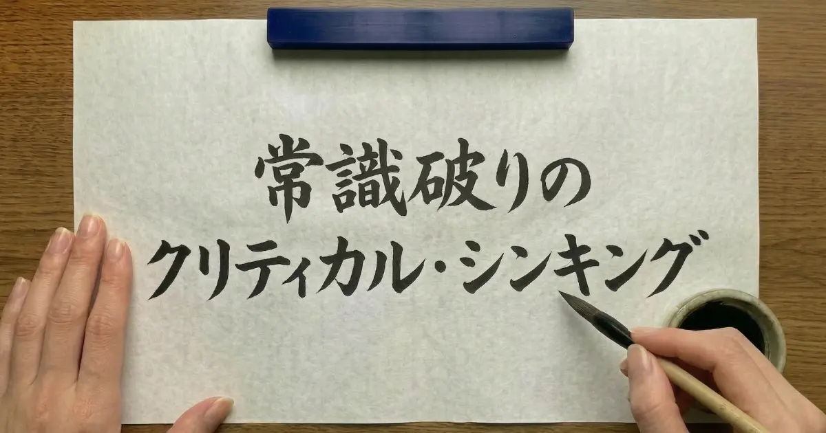 常識破りのクリティカル・シンキング｜筆で書かれたタイトル